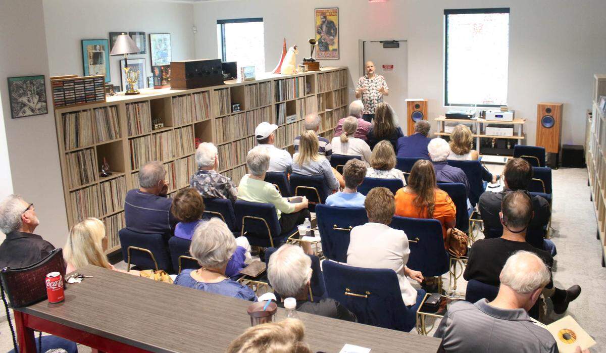 Kelsyn Rooks, founder and board chairperson of the Center for Recorded Music, presents a program on Simon and Garfunkel at The Listyning Room.