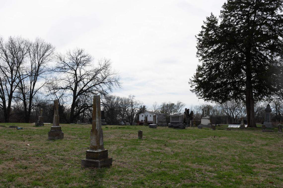 Grinter Chapel Cemetery on Thursday, March 12, 2026, in Kansas City. The deed to the former church property, including the cemetery, was given back to the Kansas Delaware Tribe of Indians, Inc. 