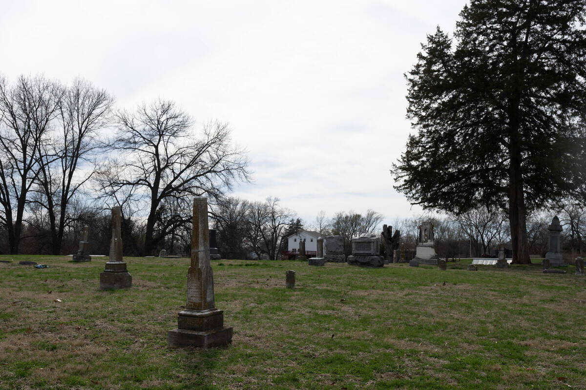 Grinter Chapel Cemetery on Thursday, March 12, 2026, in Kansas City. The deed to the former church property, including the cemetery, was given back to the Kansas Delaware Tribe of Indians, Inc.