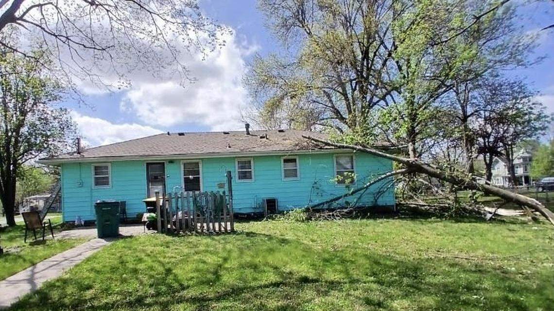 A tree fell on Susan Pilgrim’s house in Spring during Monday’s storms that caused water to pour into her bathroom. She’s set to have the city come pick up the debris this weekend.
