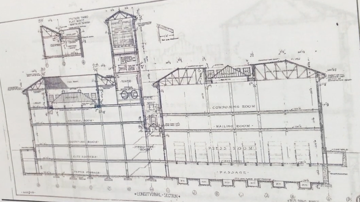 An early drawing of the historic former home of The Kansas City Star showed skylights atop both buildings.