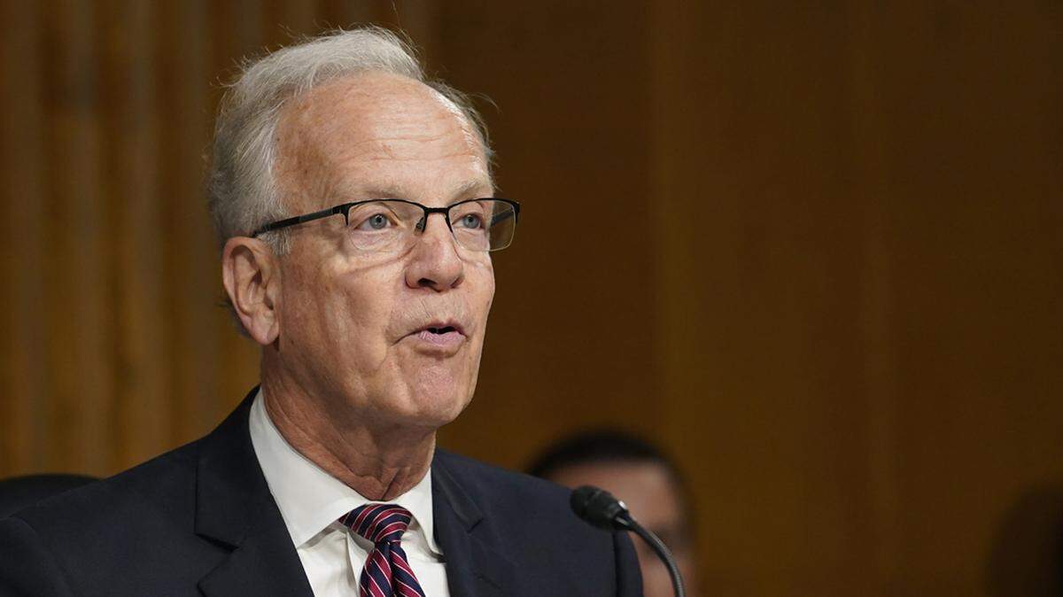 Sen. Jerry Moran, D-Kan., speaks during a Senate Appropriations subcommittee hearing on the proposed budget estimates and justification for fiscal year 2023 for the National Aeronautics and Space Administration and the National Science Foundation, Tuesday, May 3, 2022, on Capitol Hill in Washington. (AP Photo/Mariam Zuhaib)