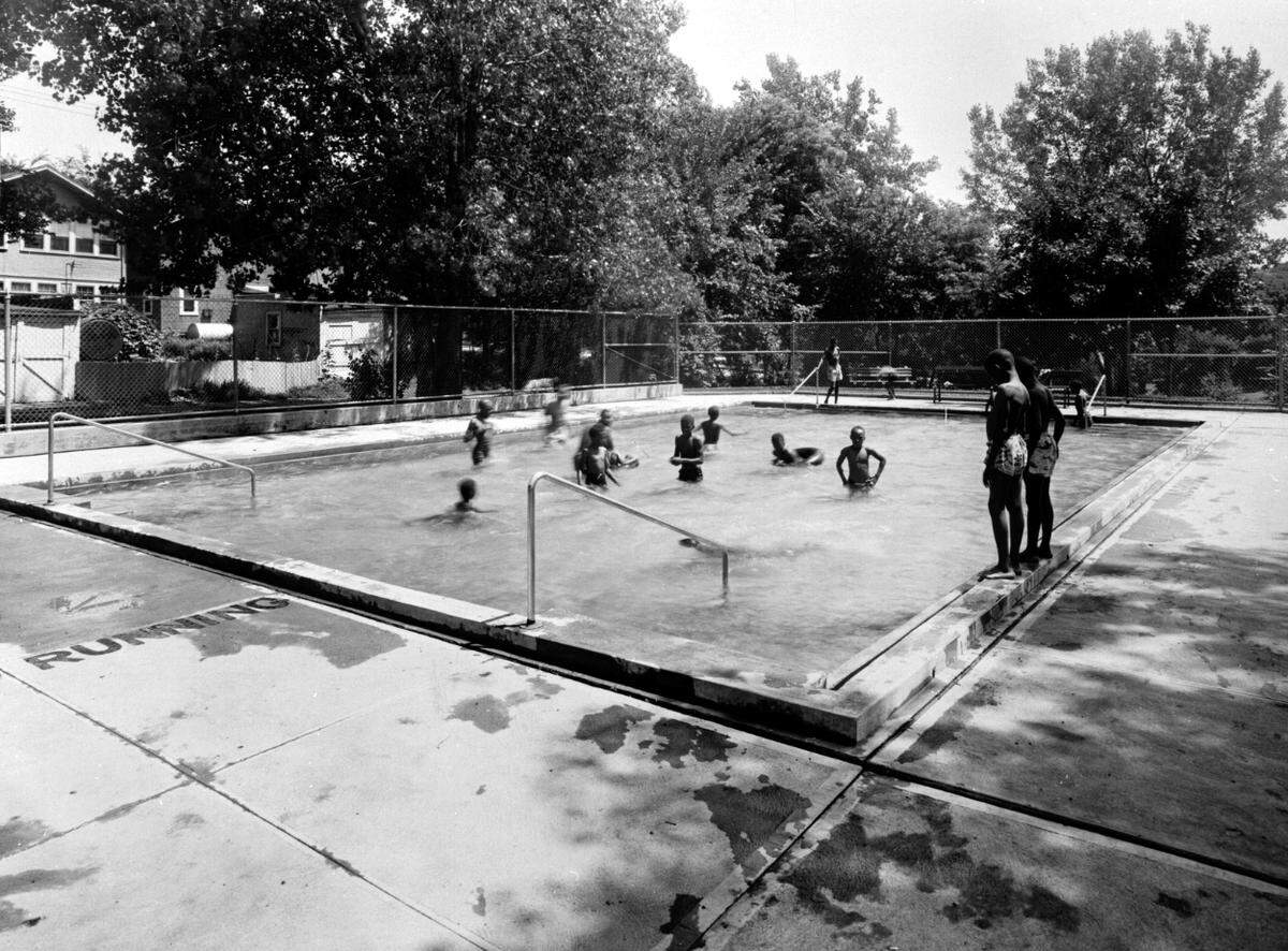 The wading pool open to Black Kansas Citians in Nelson C. Crews Square.