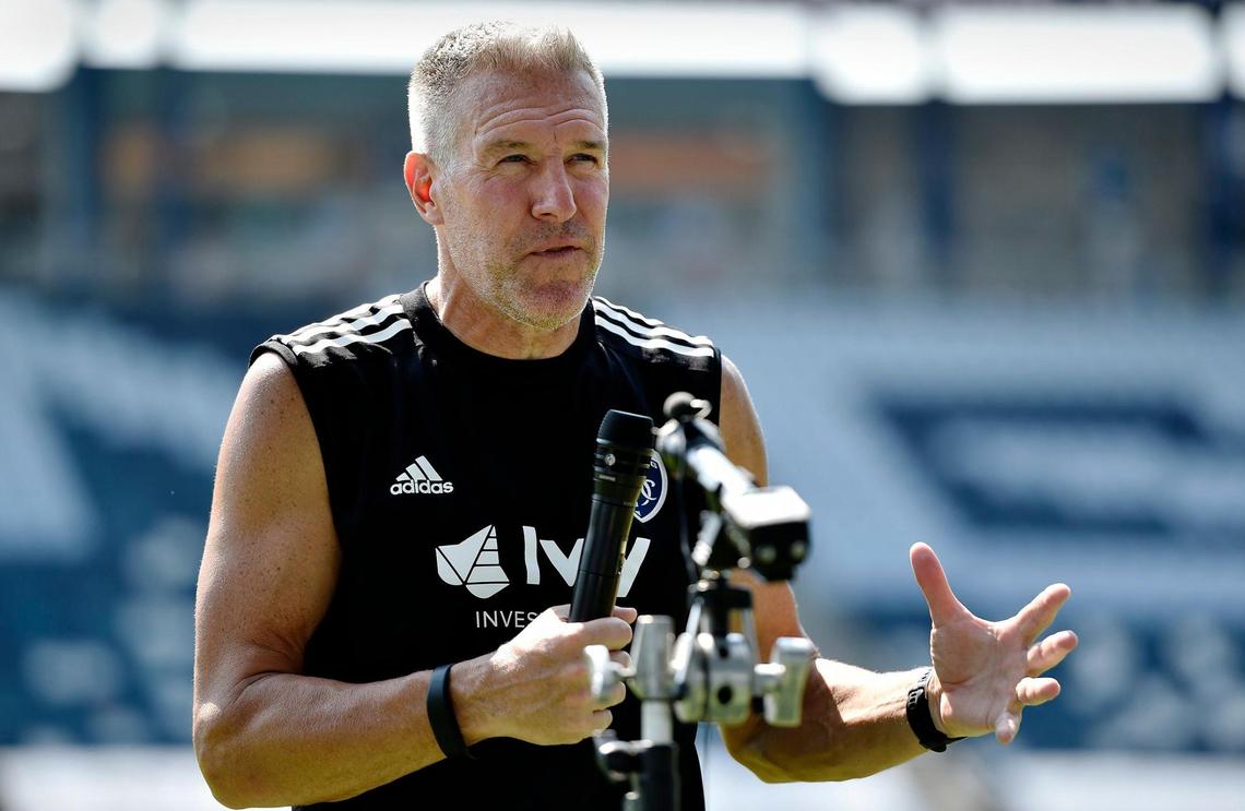 Sporting KC coach Peter Vermes, pictured here in a file photo, spoke with the media about his long, successful run in Kansas City during the team’s media day at Children’s Mercy Park Wednesday.