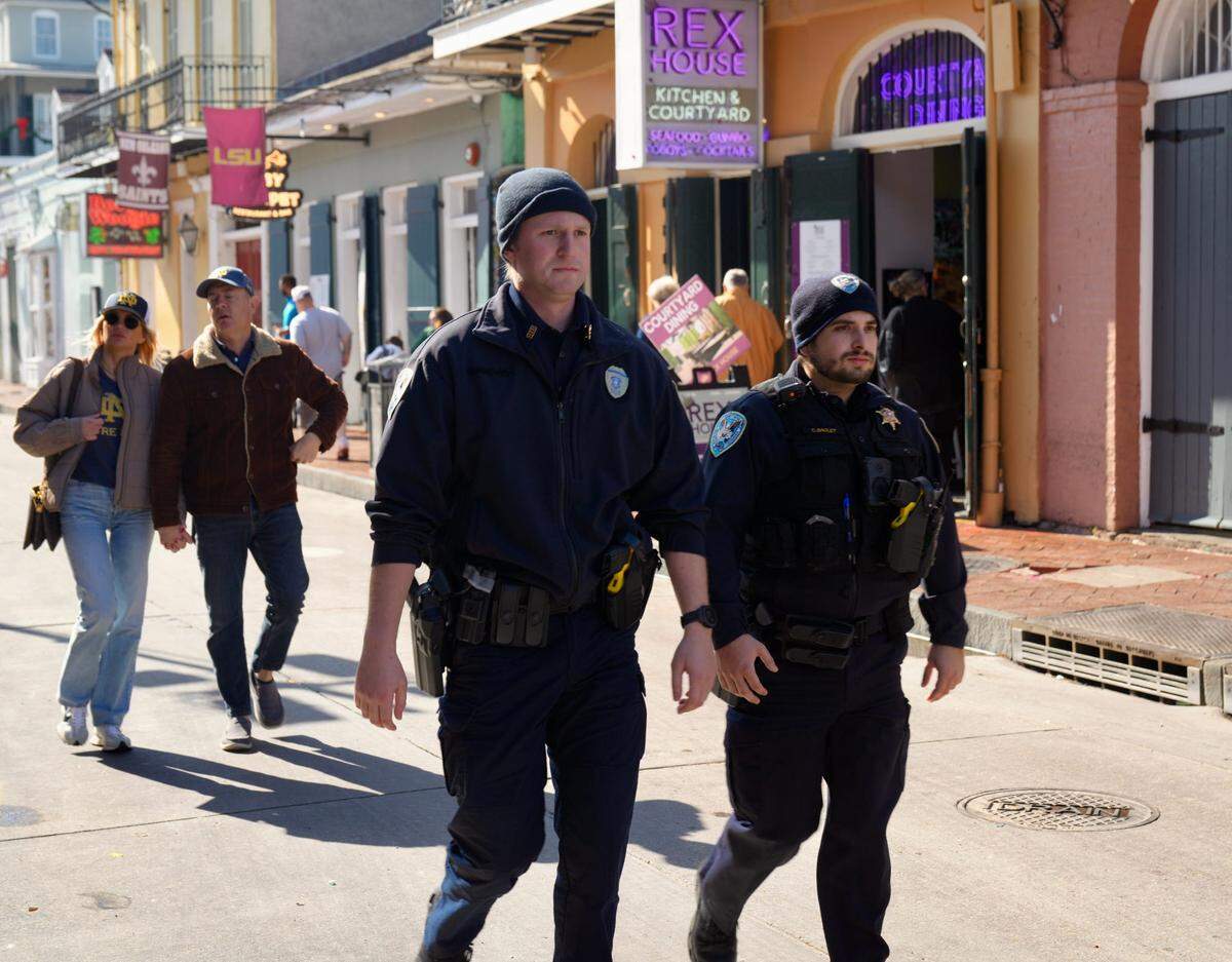 Part of New Orleans’ security plan involves increasing law enforcement officers in the Bourbon Street area, as they did immediately following the Jan. 1 attack.