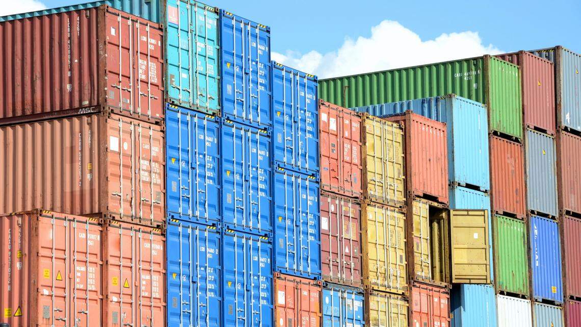 File photo of shipping containers. A Kansas woman was recently found dead in a shipping container that arrived in Taiwan, officials said.