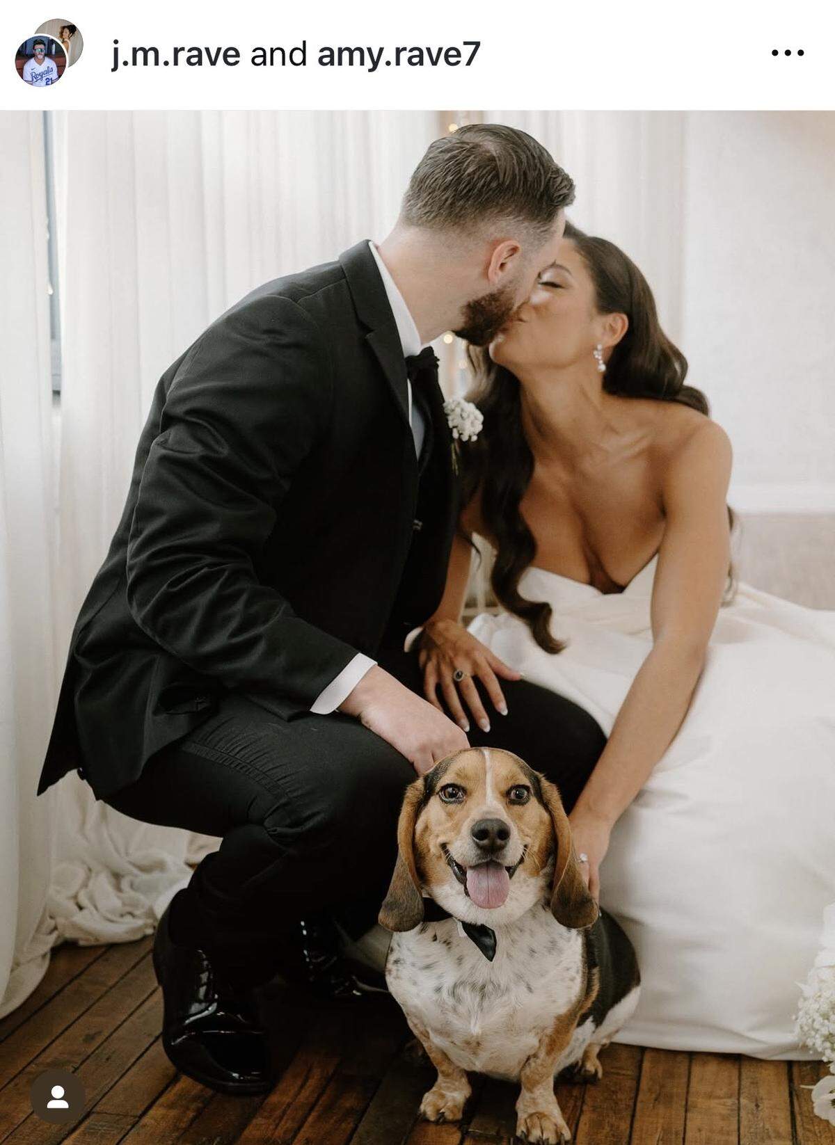 John and Amy Rave on their wedding day in November.