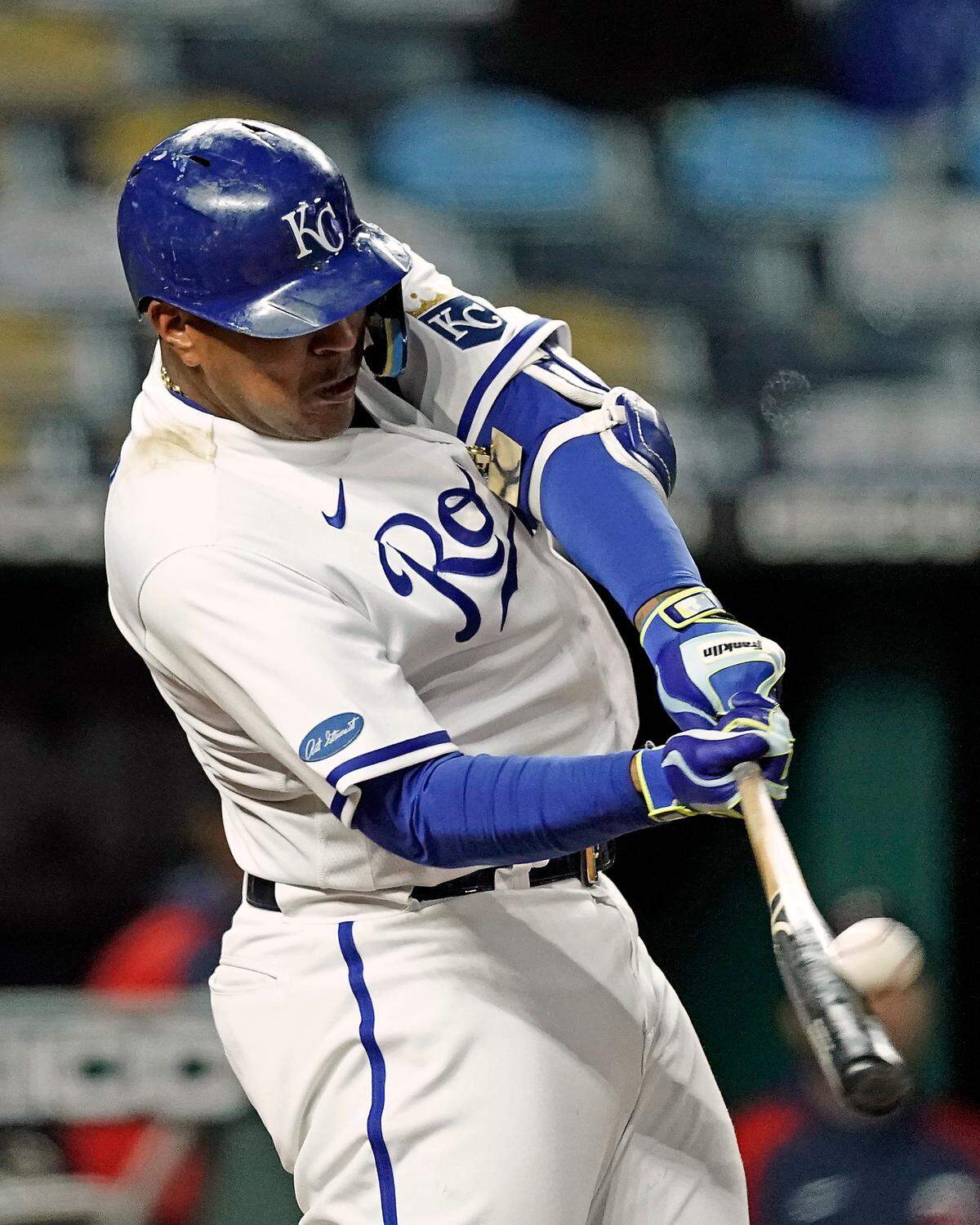 Royals catcher Salvador Perez hits a solo home run against the Minnesota Twins on Tuesday, April 19.