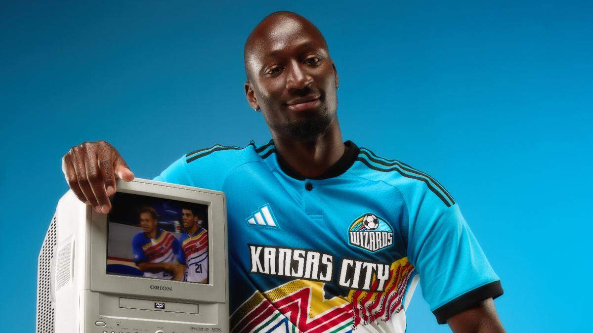 Sporting KC is sporting a retro kit with references to the Kansas City Wizards.