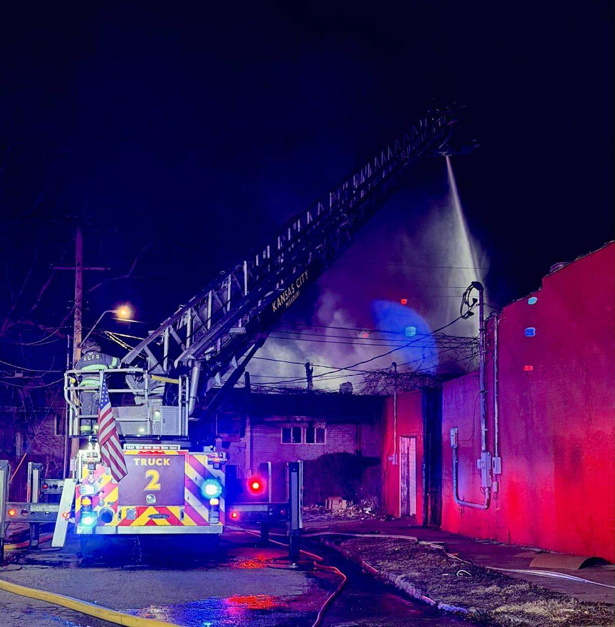 Firefighters battled another fire early Thursday, Jan. 15 at the historic Parade Park housing complex in the 2100 block of East 15th Terrace in Kansas City. Demolition of the historic Parade Park buildings was scheduled for last month but was delayed until the end of January as developers secured additional funding for the complex’s ambitious $300 million revitalization project.