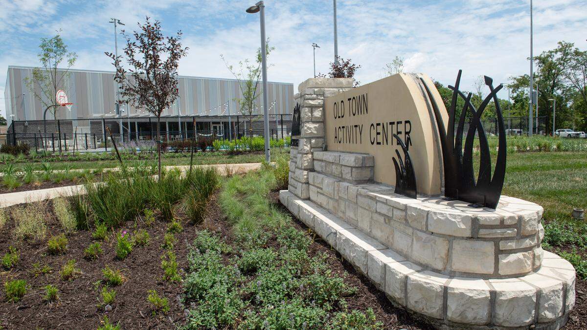 Lenexa Old Town Activity Center is located at 9301 Pflumm Road across the railroad tracks from Old Town Lenexa.