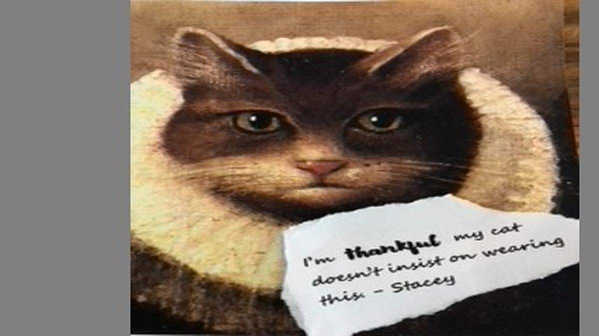 Stacey Hatton makes it a habit of keeping the blues away by posting notes of gratitude around the house.