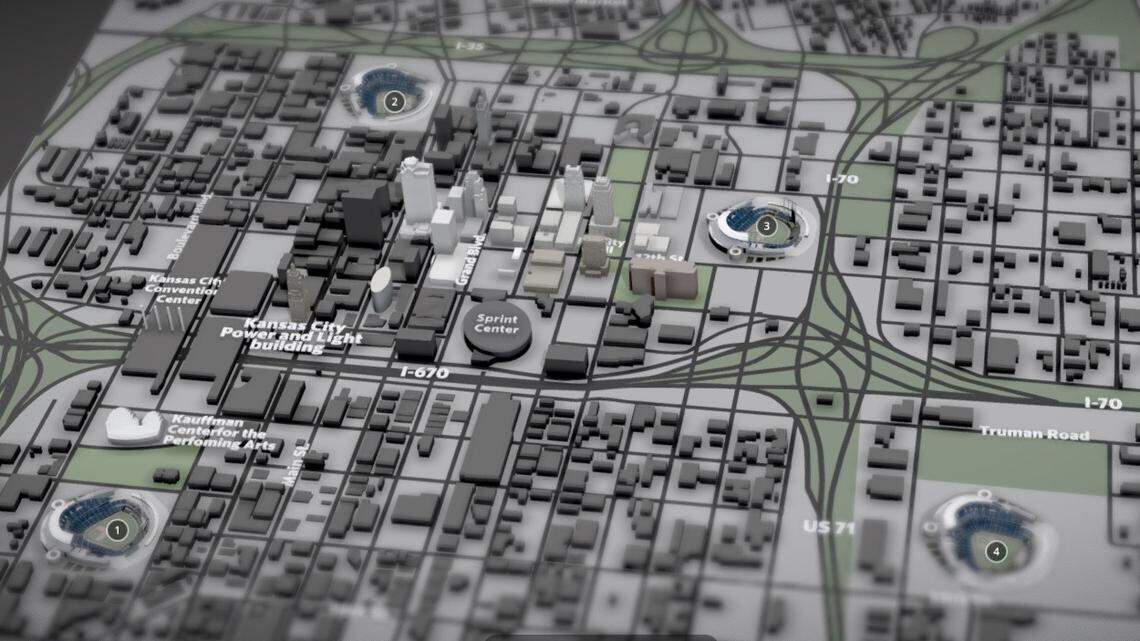 Interactive graphic: Explore four theoretical Kansas City Royals ballpark sites downtown