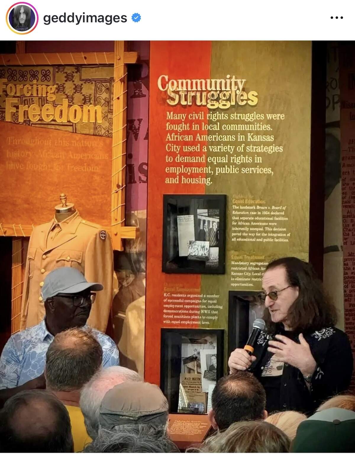 Museum director Kendrick with Lee on Saturday.