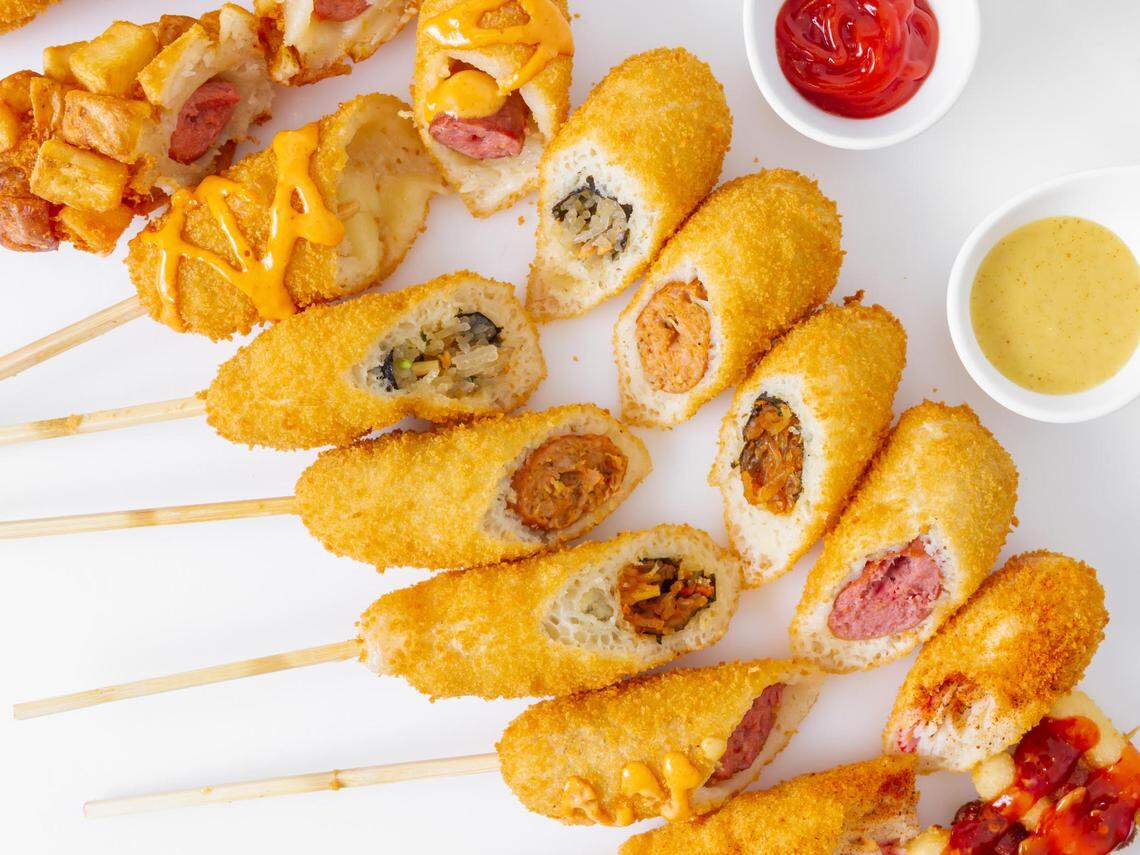 SSong’s Hotdog offers a variety of ingredients inside a rice and wheat flour batter.