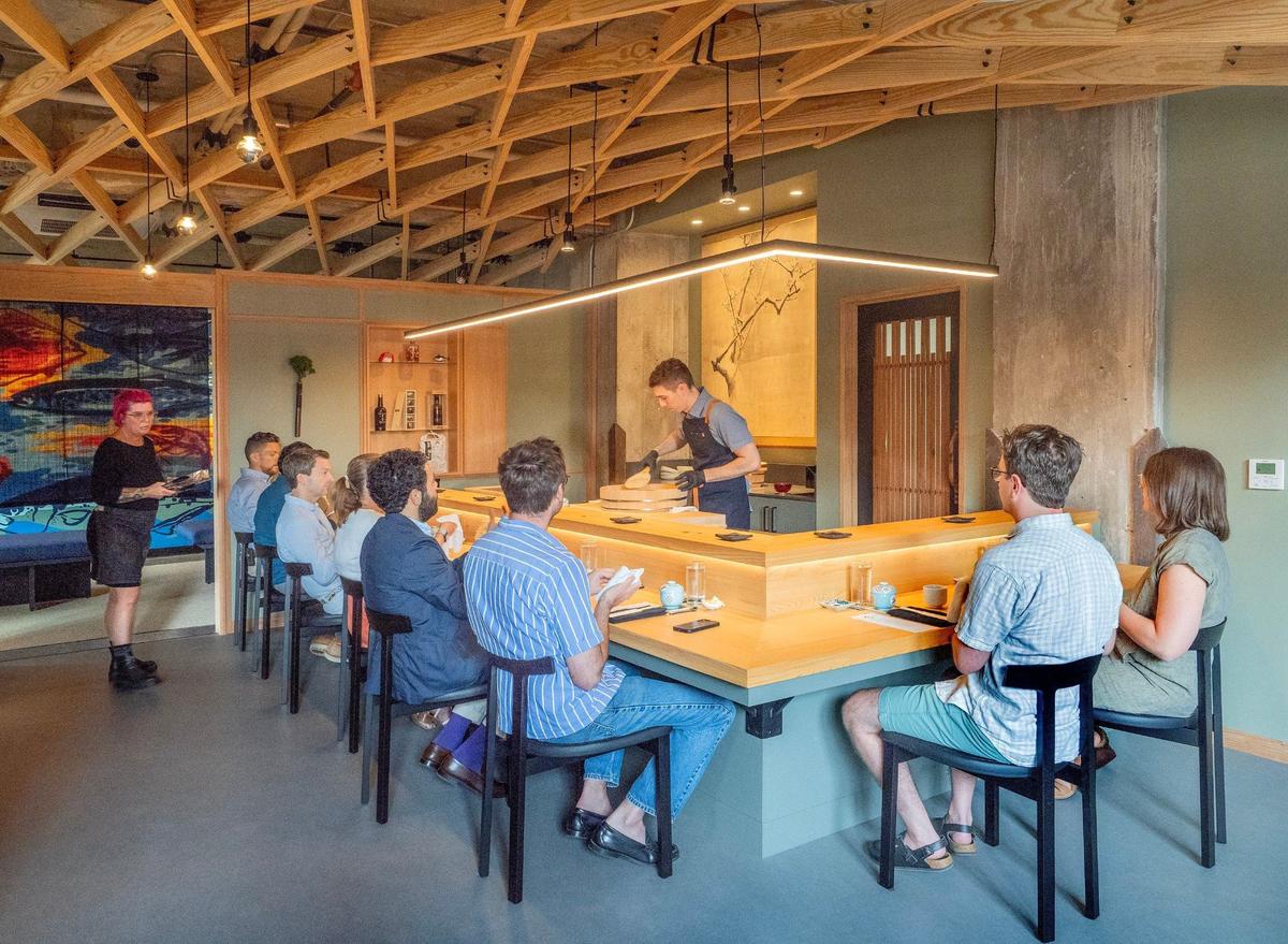 The eight-seat omakase counter at Sushi Kodawari.