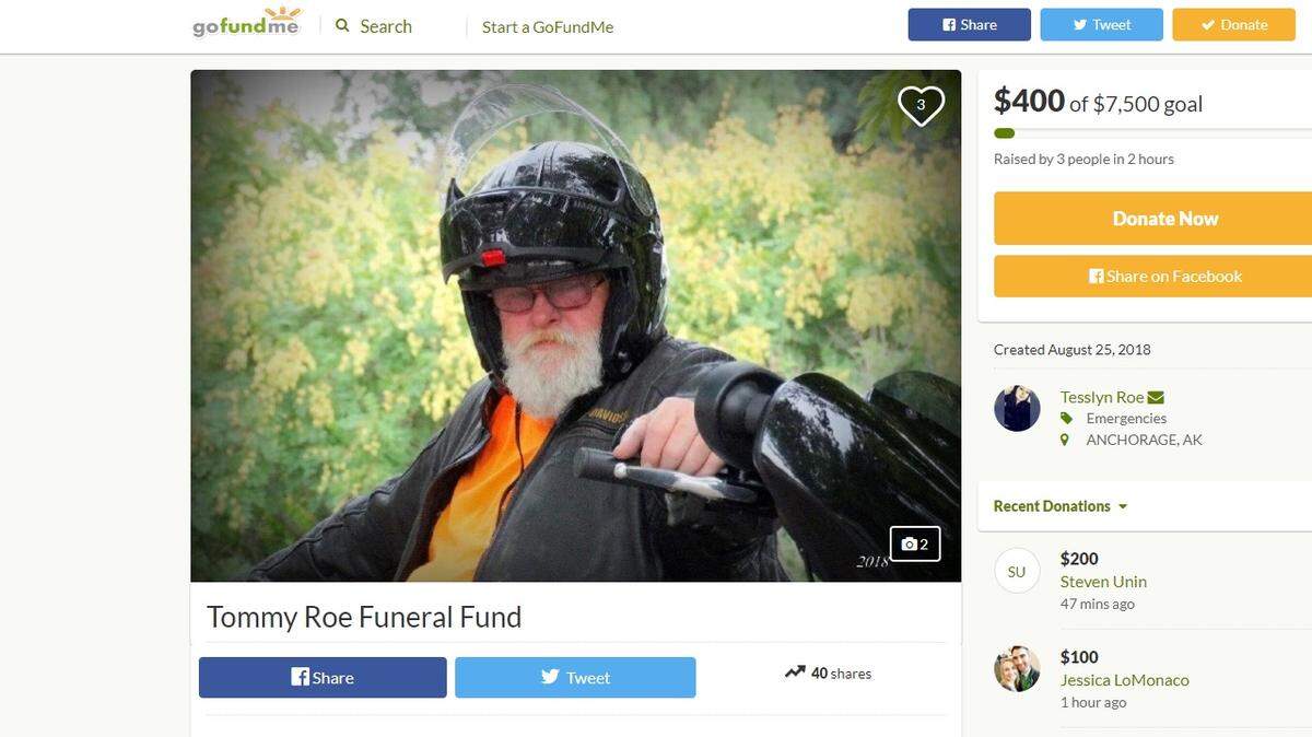 Tommy Roe was on his way to the Arlington National Cemetery in Virginia to visit his parents when he was killed in a crash involving a Tonganoxie, Kansas, police SUV, his daughter said on GoFundMe.