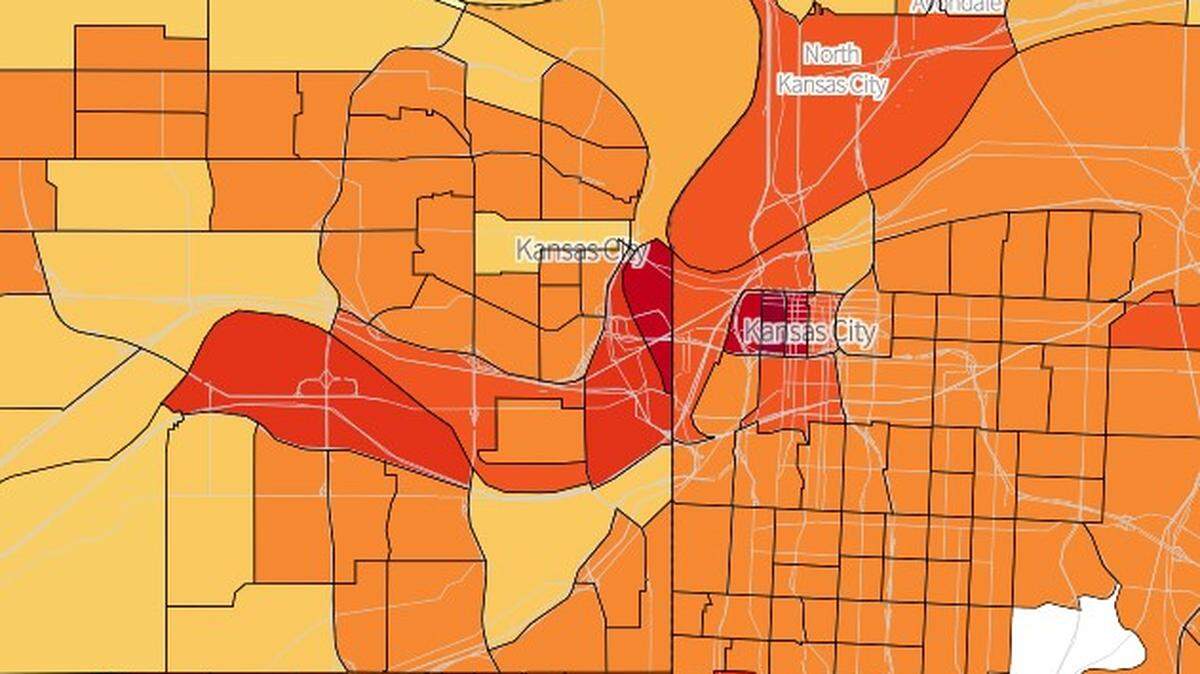 Data from Climate Central shows the impact of the heat island effect across the Kansas City metro’s census tracts.