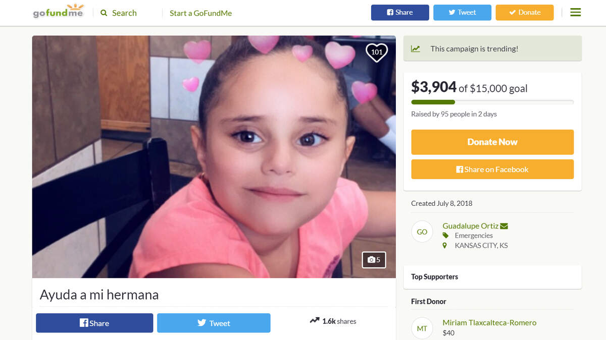 The four-year-old girl who died in a fire in Kansas City, Kan., was Jatzyri Estala Ortiz, according to family and social media posts. A GoFundMe fund raising page has been set up to help with funeral costs.
