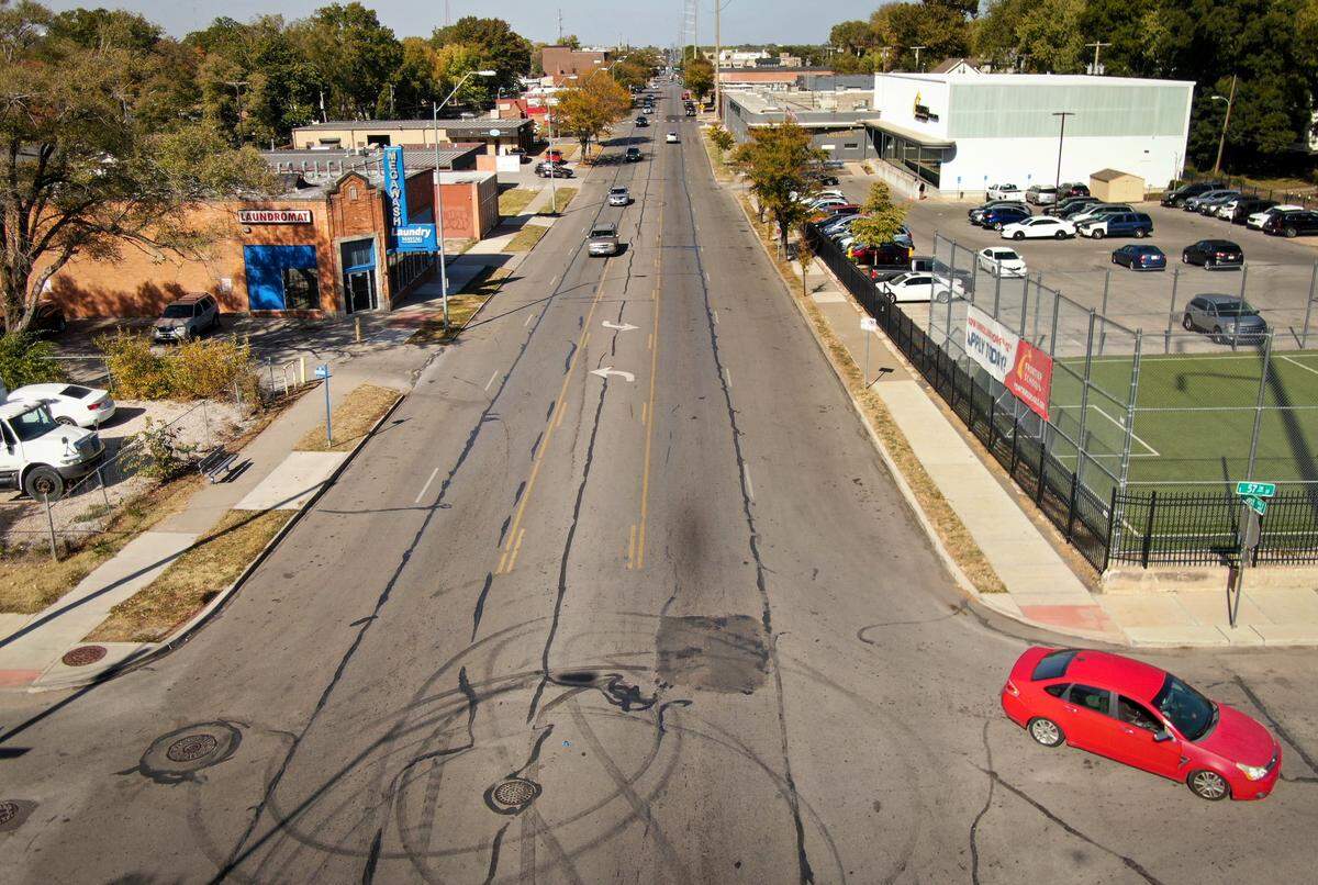 The intersection of 57th Street and Troost Avenue is pictured on Oct. 20.