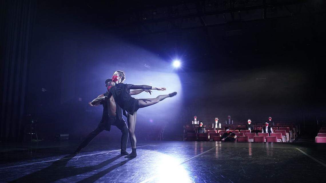 Kansas City Ballet dancers Taryn Mejia and Joshua Bodden perform at the Gem Theater as part of “Velvet Vacancy,” the 10th episode of the ballet’s “New Moves: The Broadcast Series.”