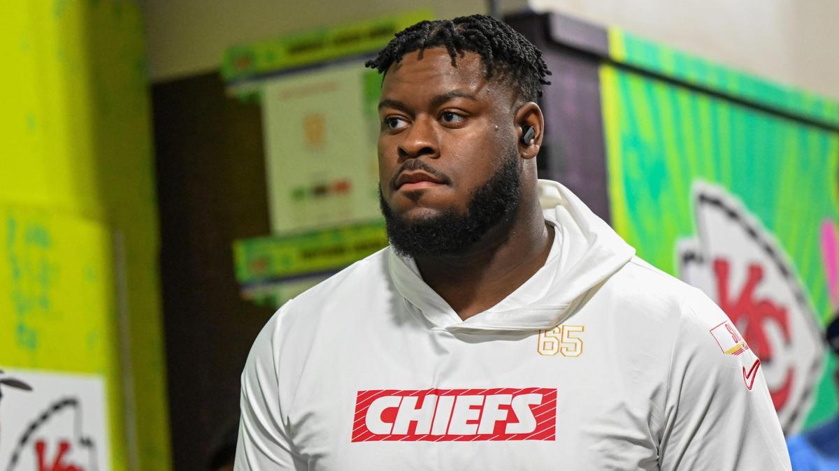 Kansas City Chiefs guard Trey Smith arrives before Super Bowl LIX on Sunday, Feb. 9, 2025, in New Orleans.