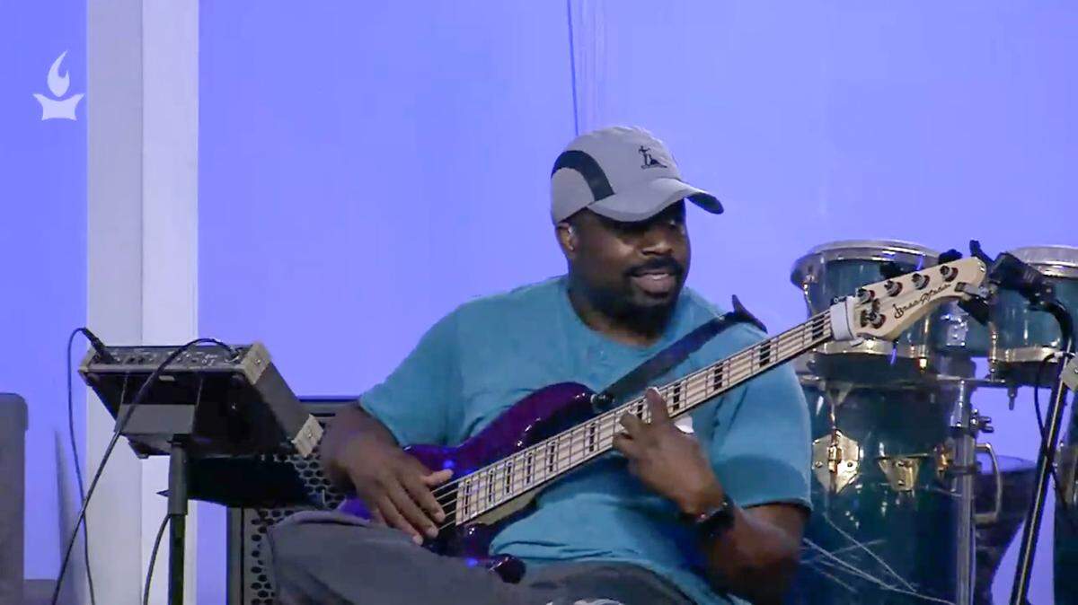 Video from the International House of Prayer-Kansas City’s Prayer Room archives shows Larry Lucky playing bass guitar on Sept. 3, 2018, years after IHOPKC said it “terminated” him after a parent reported he was having inappropriate contact with teen boys.