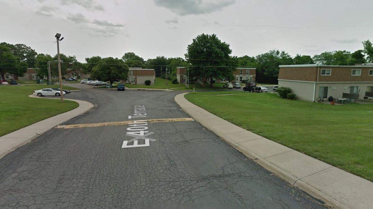 A man was killed Wednesday in the 5900 block of East 40th Terrace. The shooter fled in a blue Dodge Ram, witnesses said.