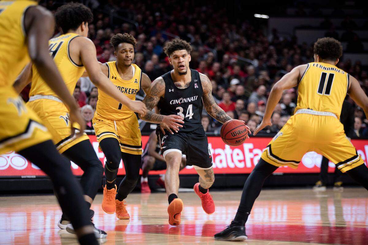 Cincinnati Bearcats guard Jarron Cumberland gave Wichita State fits Sunday in Cincinnati.