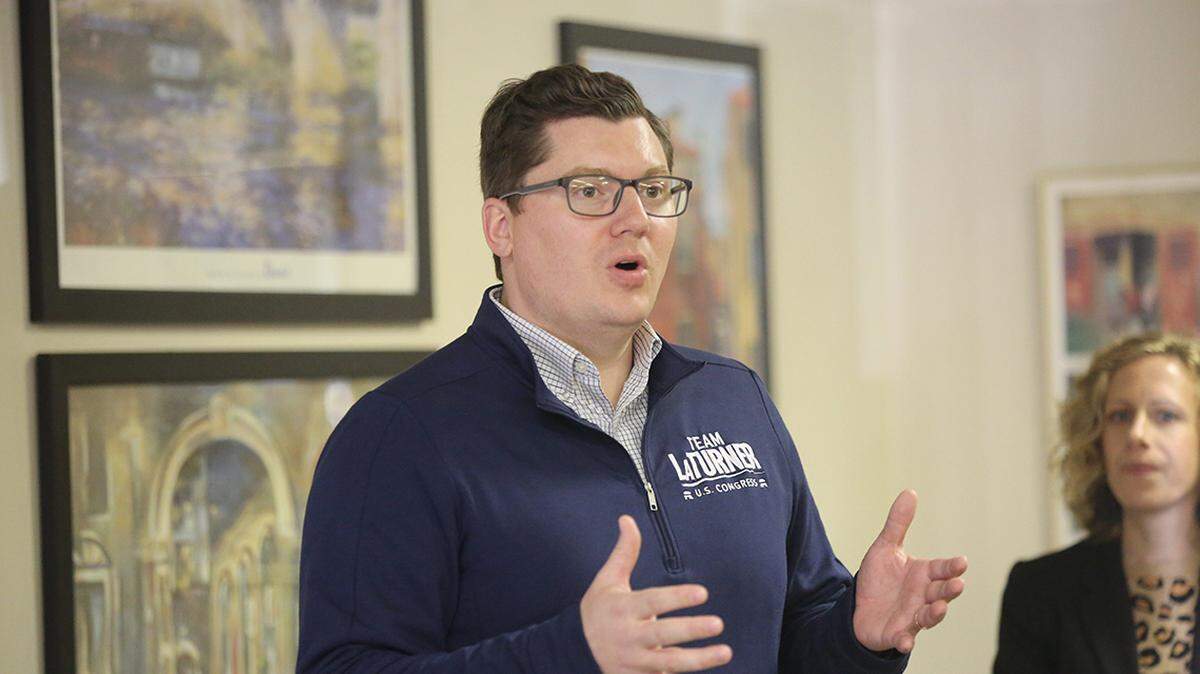 U.S. Rep. Jake LaTurner speaks at a Republican rally in Topeka the day before 2022 midterm elections.

110722_JakeLaTurner
