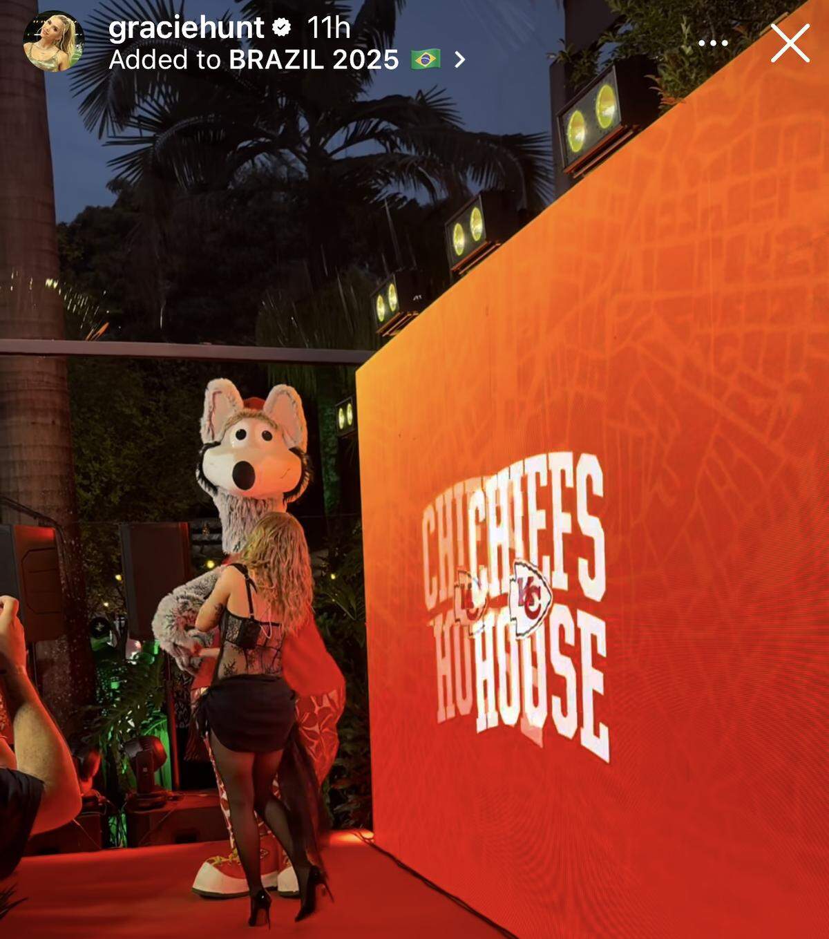 Sonza dancing with KC Wolf at a fan rally in Sao Paulo Thursday.