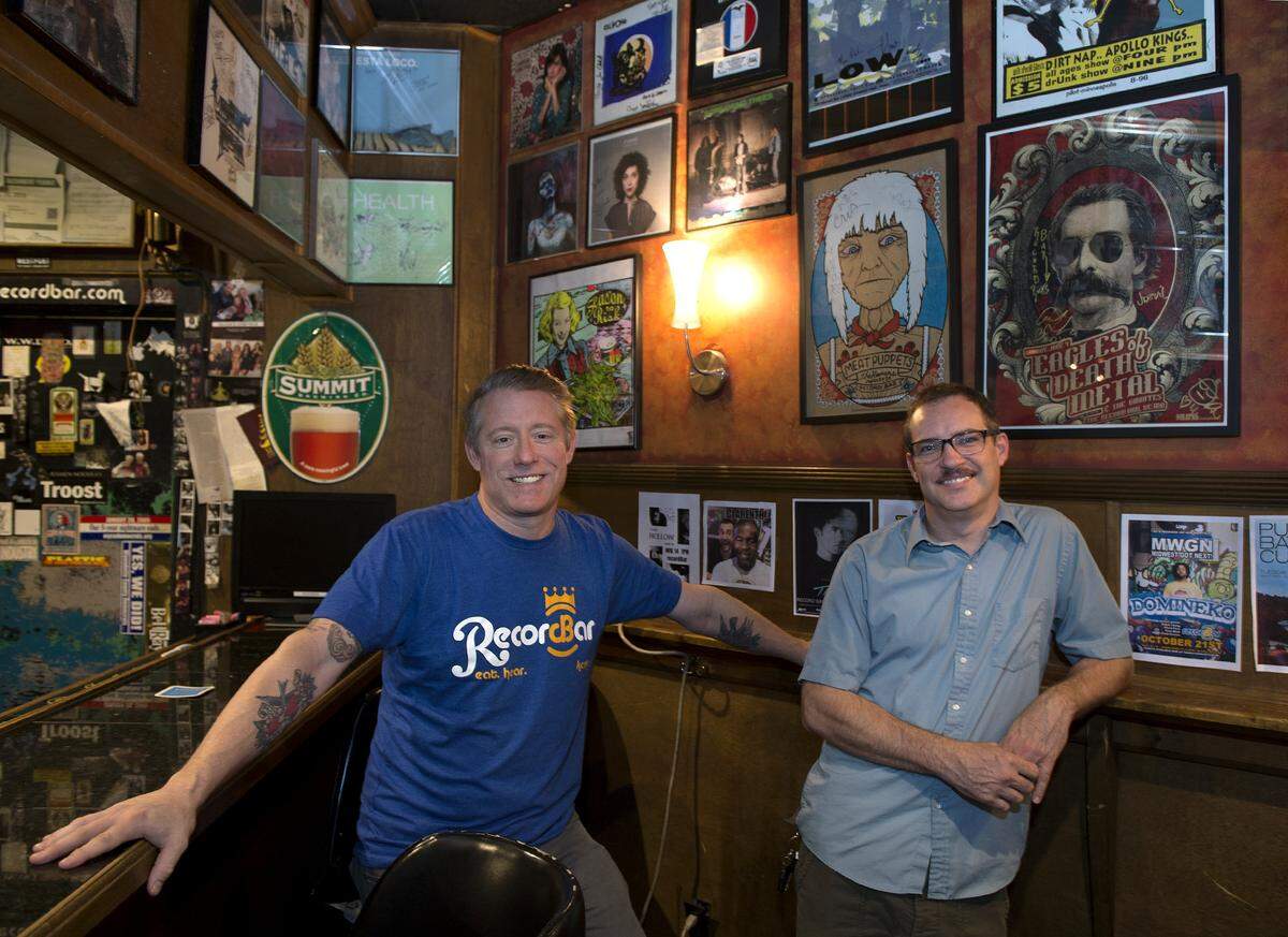 Steve Tulipana, left, and Shawn Sherrill are co-owners of the RecordBar