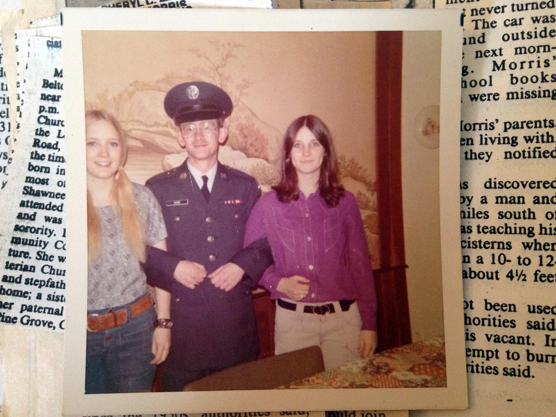 Cheryl Morris, left, is pictured in a family photo with cousins Patrick Cook and Debbie Merys. Morris was 31 when she disappeared from a Kansas City restaurant in 1981.
