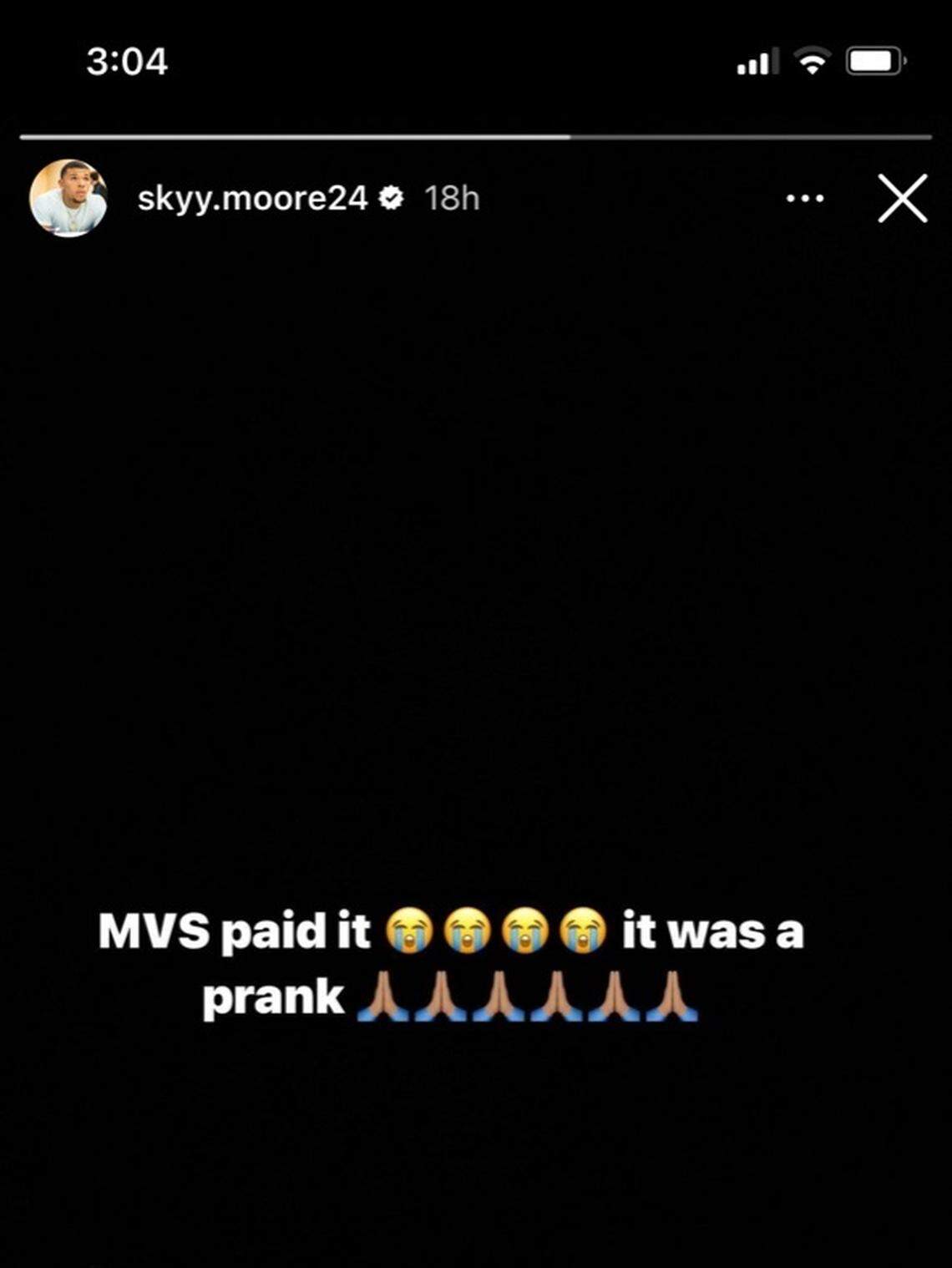 Moore was feeling relieved.