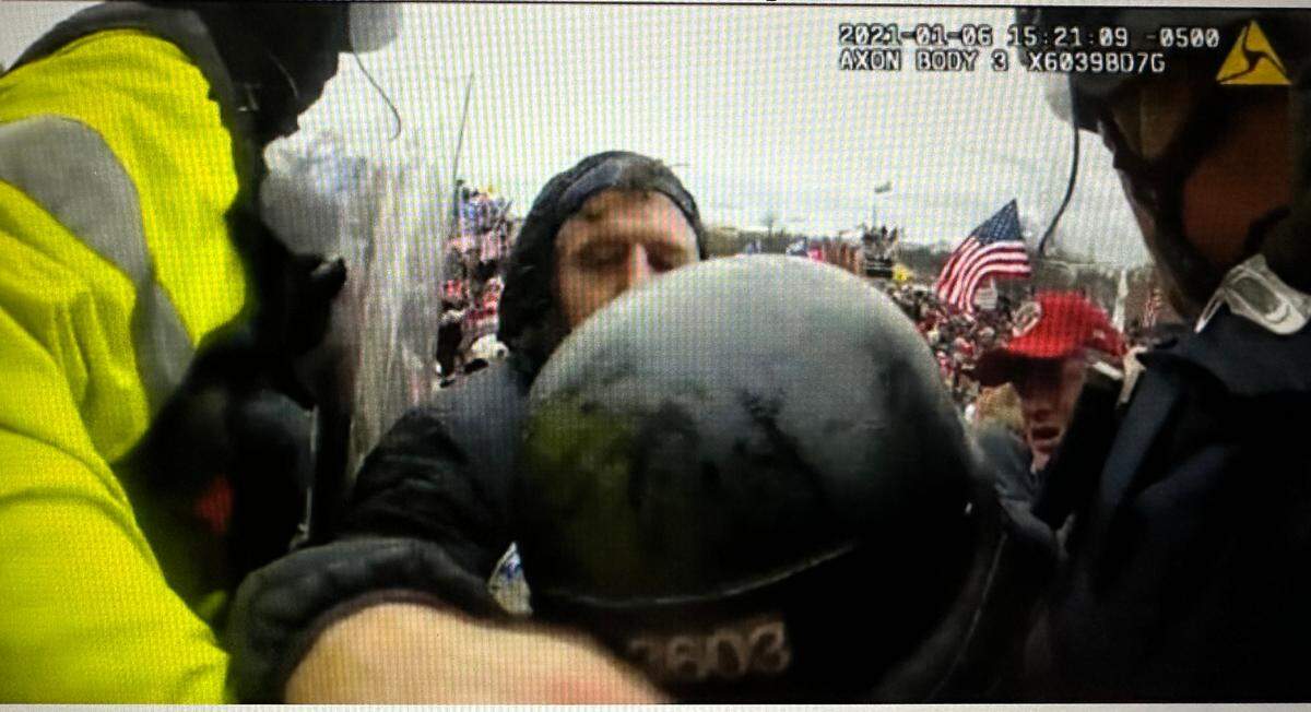 The government said that when Metropolitan Police Officer Michael Fanone was dragged into the crowd by members of the mob, Kyle Kumer remained near the entrance to the tunnel. As Fanone made his way back to his fellow officers, prosecutors said, Kumer put his arms around Fanone.