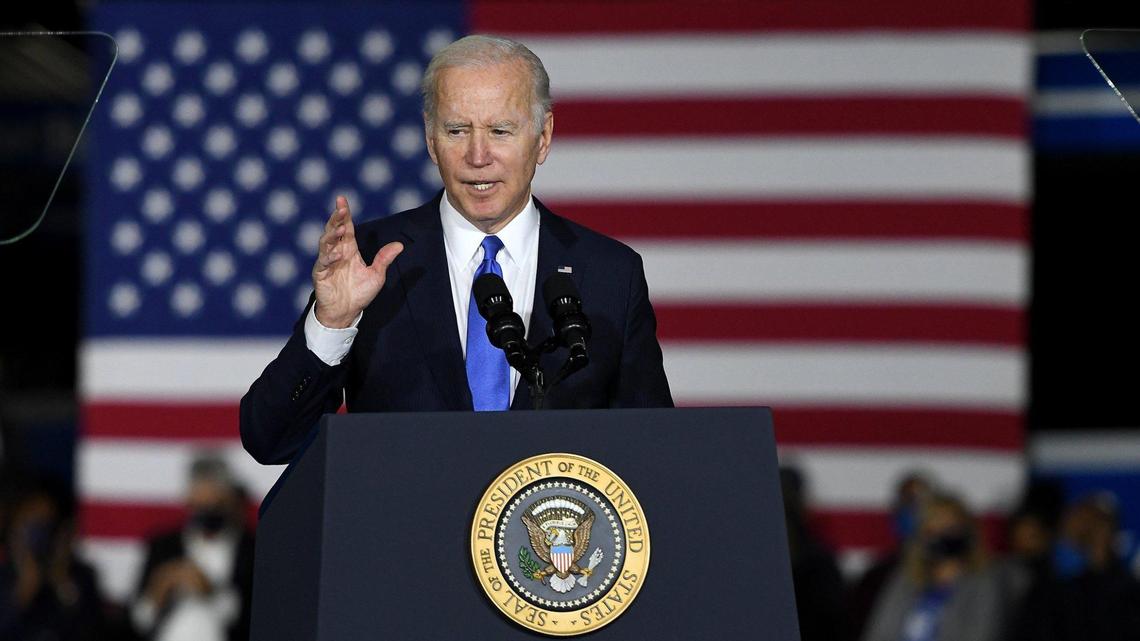 President Joe Biden visited Kansas City to tout the new infrastructure law. Biden spoke at the Kansas City Area Transportation Authority’s bus facility Wednesday, Dec. 8, 2021.