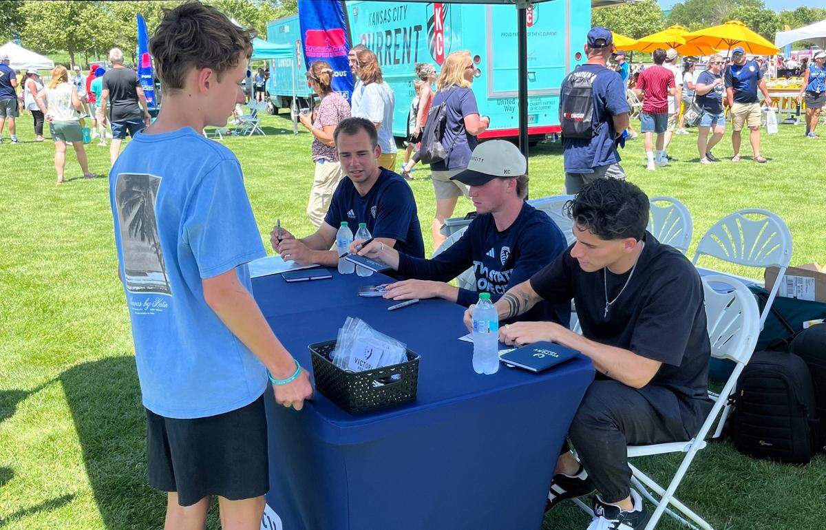 Sporting KC had a table at the Sunday, June 22, 2025 Kansas City World Cup community event in Overland Park.
