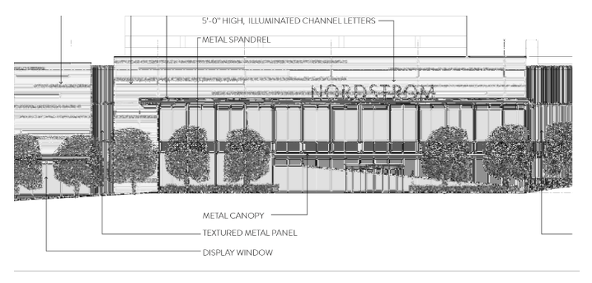 A detailed rendering of the new Plaza Nordstrom.