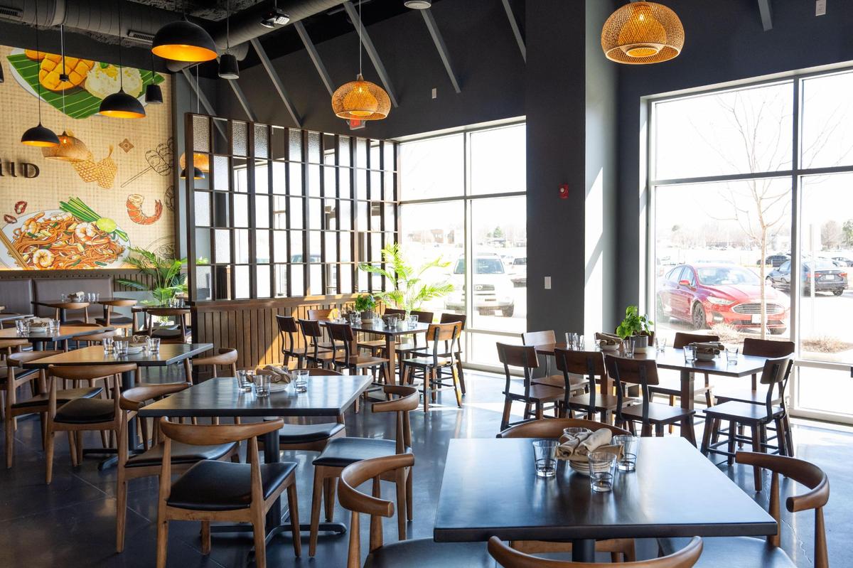 The dining room inside the Northland Thai Orchid location.