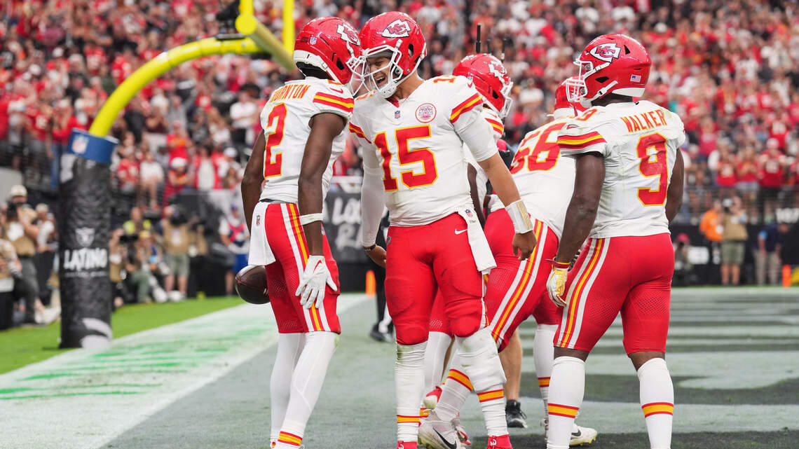 See photos from Chiefs’ rally & win vs. Raiders at Allegiant Stadium in Las Vegas