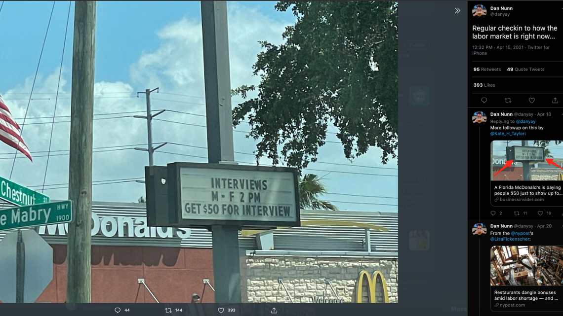 As more Americans are vaccinated and ready to dine out, restaurants are having a hard time finding workers.