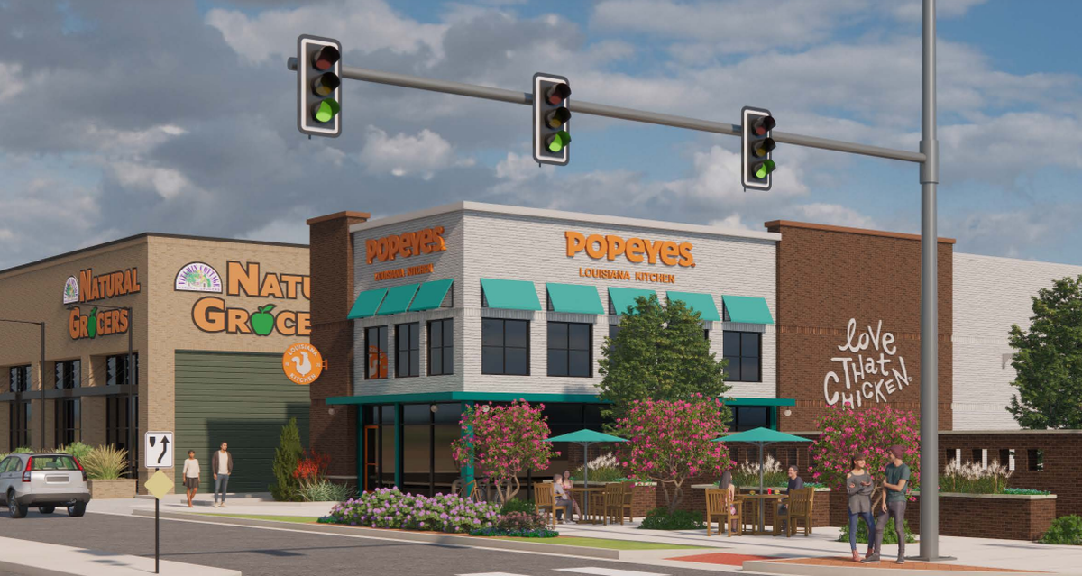 A Popeyes Chicken on Johnson Drive in Mission will be torn down, then rebuilt to include a pedestrian area and more.