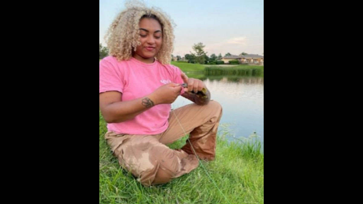 A photo of Mariah Cockshell fishing. Cockshell has been missing since March 2025 and was last seen at the area of East 54th Street and Prospect Avenue.