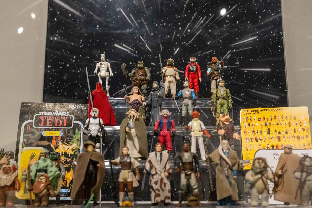 An array of Star Wars character figurines are displayed at the National Museum of Toys and Miniatures.