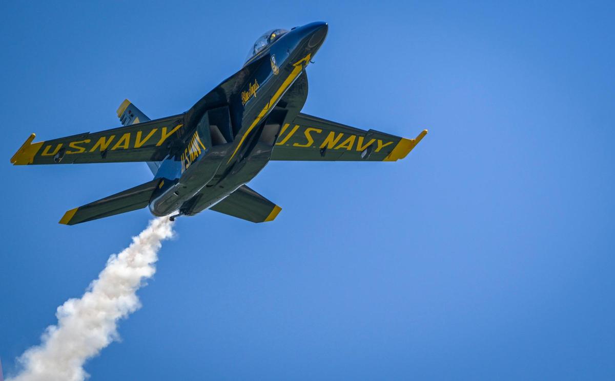 U.S. Navy Lt. Cmdr. Thomas Zimmerman, piloted #7 with Erik Erazo on board the U.S. Navy Blue Angels jet.