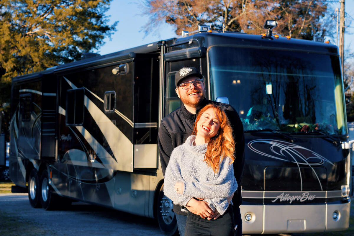 Casi Joy and her husband, Bryan Lankford, bought “the biggest bus that they make,” as she puts it. But instead of using it for touring, they’ve parked it and have made it their home.