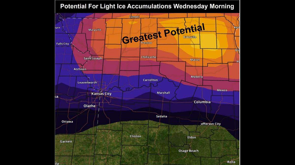 After temperatures climb into the 60s for the second day in a row, a cold front will move through the Kansas City area, the National Weather Service said. Two weather systems will bring the chance of freezing drizzle and light icing to parts of the Kansas City area this week.