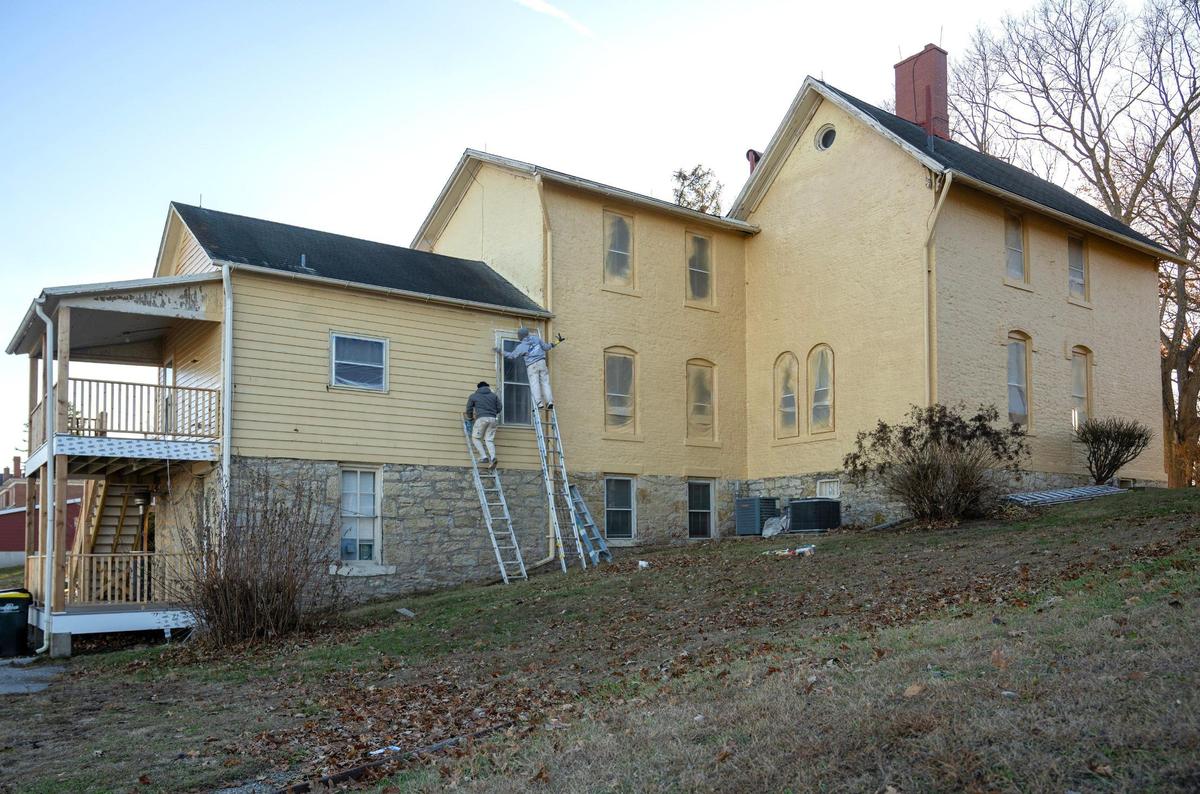 Repairs being made to a home, built in 1870, at 620 Scott Ave. at Fort Leavenworth. It is one of 171 homes that will be renovated as part of long-term plan on the post to save its historic structures.