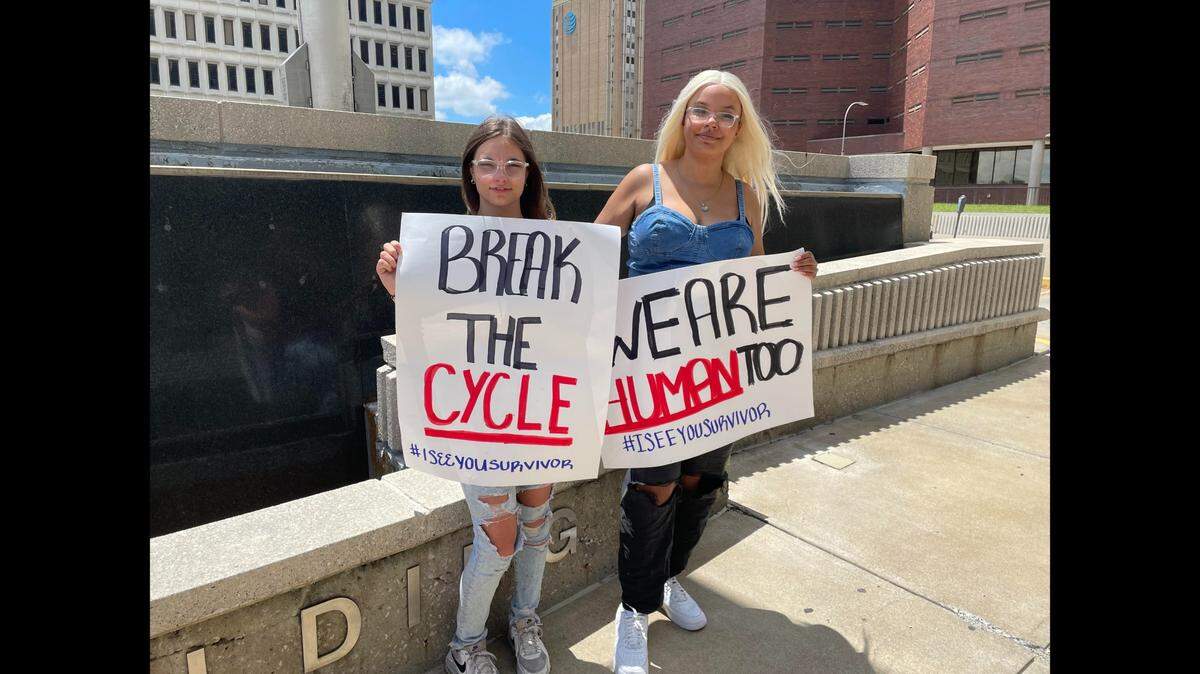 Ashlyn Dixon, 18, and Sophia Ellis, 21, are former students of Circle of Hope boarding school in Cedar County which shut down in August 2020 amid abuse allegations.
