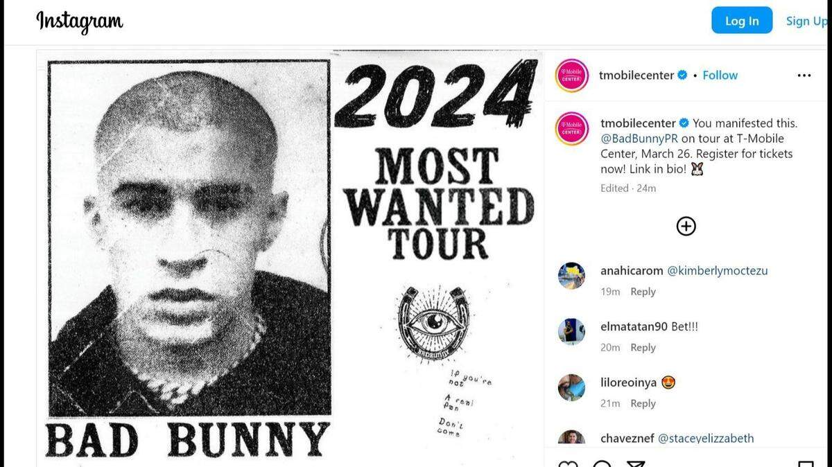 Bad Bunny is bringing his “Most Wanted” tour to the T-Mobile Center in Kansas City on March 26, 2024.